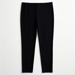 Chico’s Black Pull-On Stretch Leggings Slimming Comfort Size 1R (US 8)